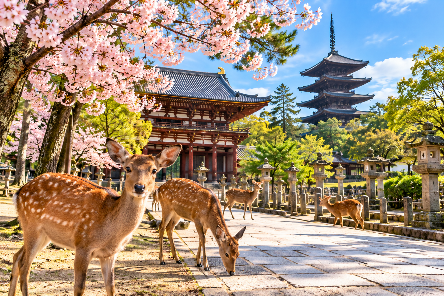 Nara — deer park and ancient temple