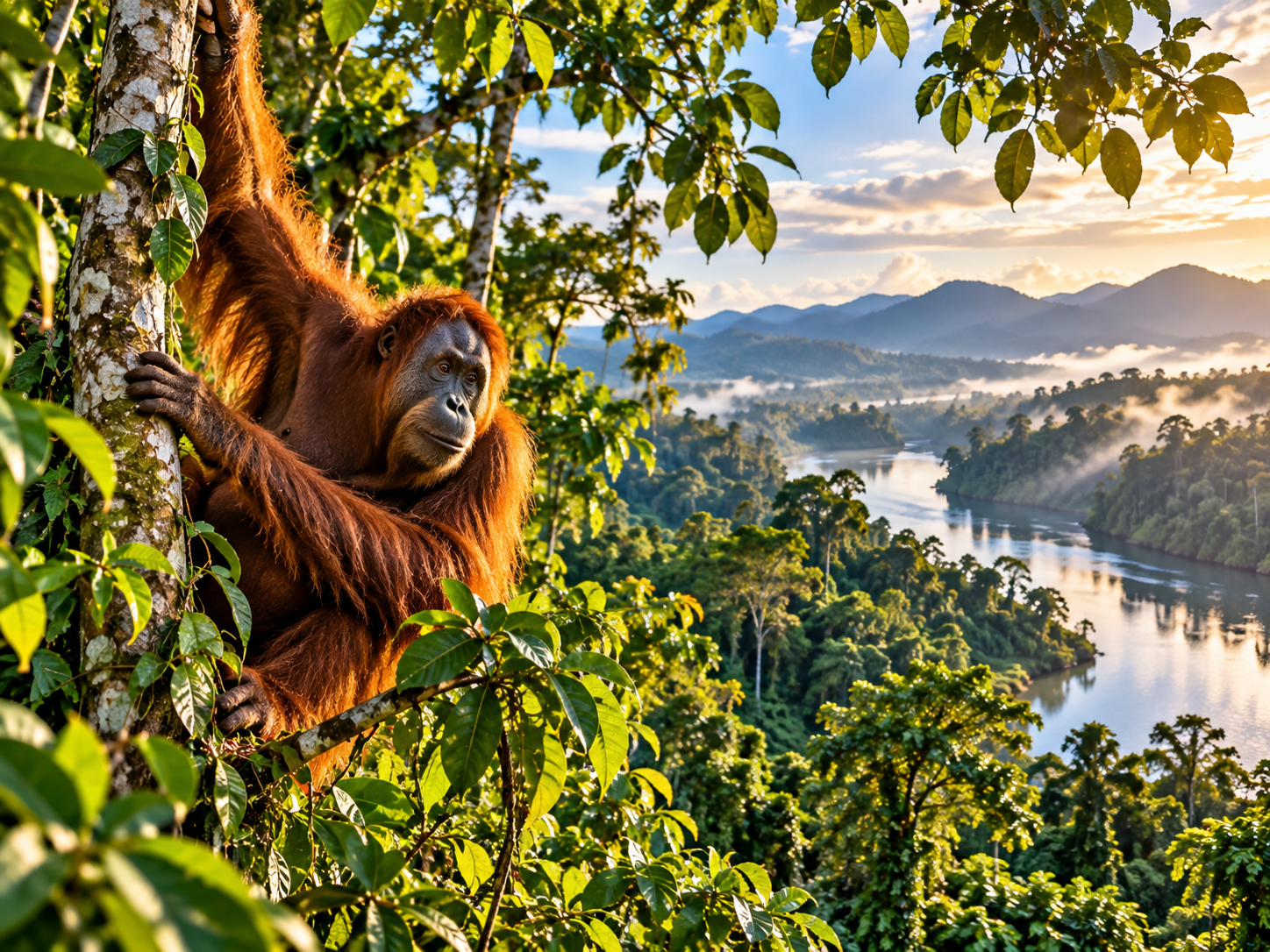 Borneo — rainforest river wildlife landscape